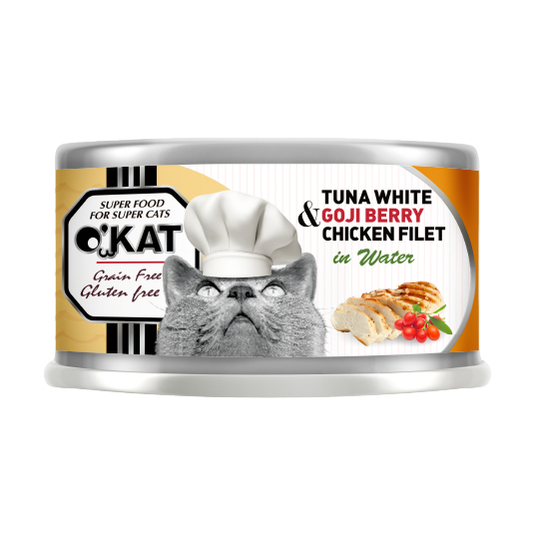 O’KAT。Tuna White+Goji Berry+Chicken Filet In Water